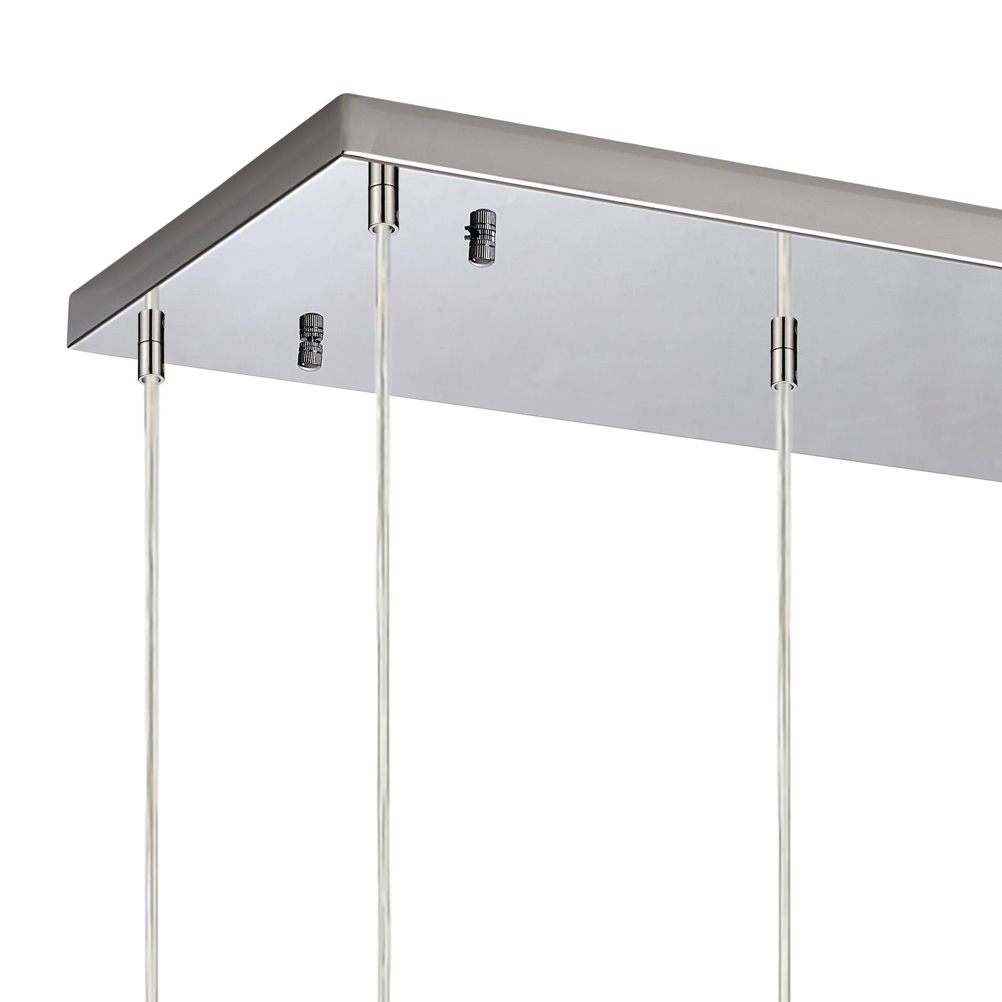 Amano Linear Rectangle Pendant, 5 Light Adjustable G9, Polished Chrome/Crystal IL31860CH  Diyas Amano